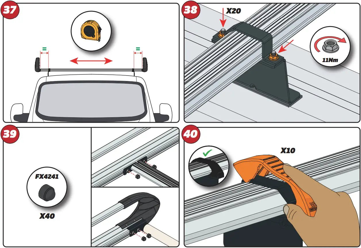VAN GUARD VGUR 245 ULTI Rack L3 H2 Twin Door Roof Rack - fig 15