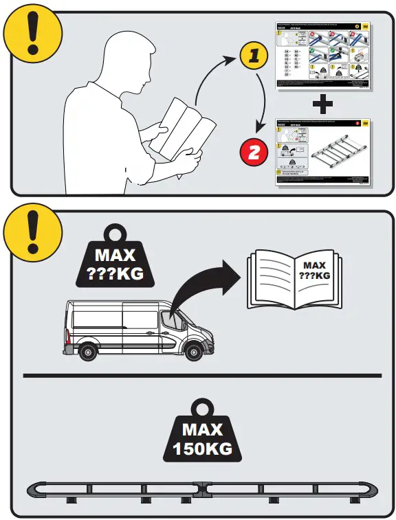 VAN GUARD VGUR 245 ULTI Rack L3 H2 Twin Door Roof Rack - fig 17