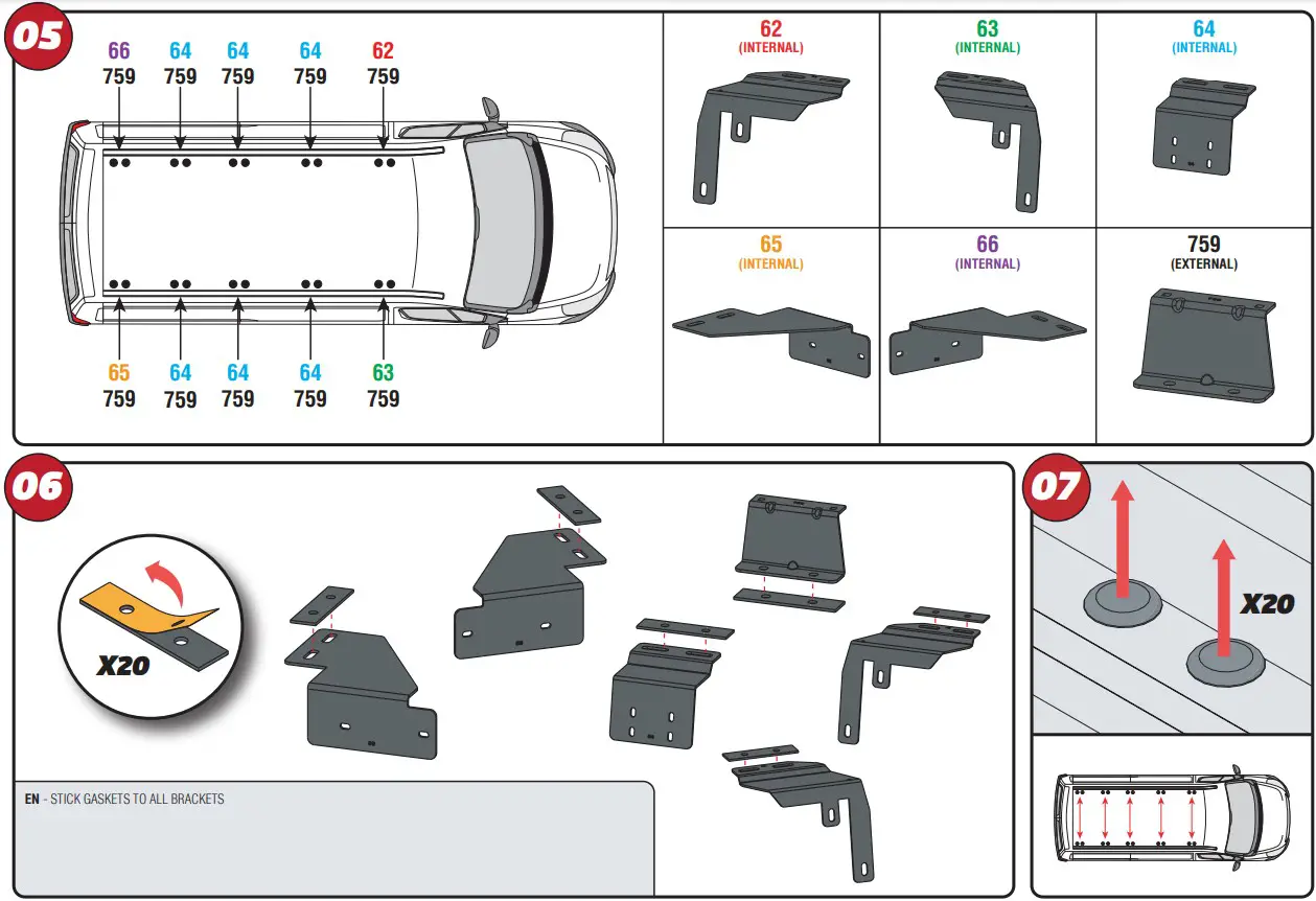VAN GUARD VGUR 245 ULTI Rack L3 H2 Twin Door Roof Rack - fig 5