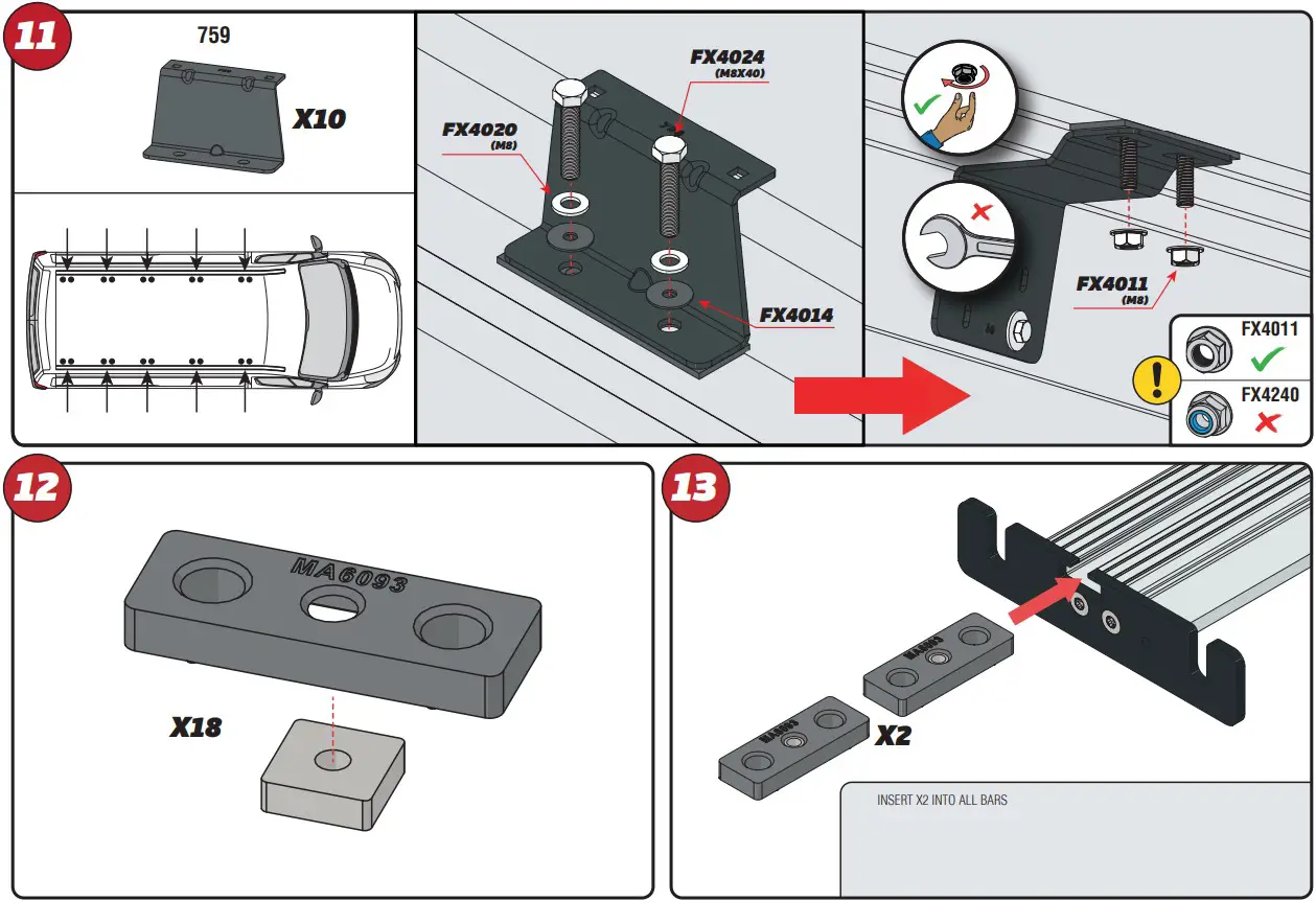VAN GUARD VGUR 245 ULTI Rack L3 H2 Twin Door Roof Rack - fig 8