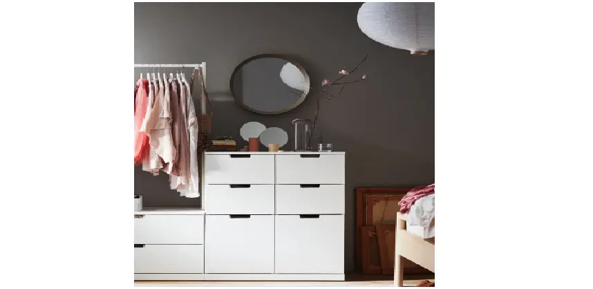 Ikea Nordli Chest Of 8 Drawers Add-on Clothes Rail Instruction Manual