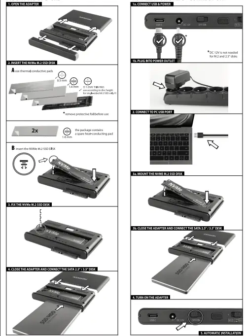 AXAGON ADSA CC Superspeed USB C 10Gbps CloneMaster Adapter 1