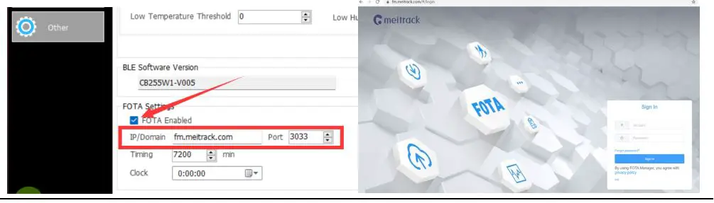 meitrack TA255 Series Solar Asset Tracker User Guide - Configuring Device Parameters by Using FOTA Manager Platform