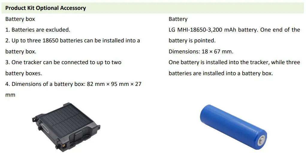meitrack TA255 Series Solar Asset Tracker User Guide - Optional Accessory