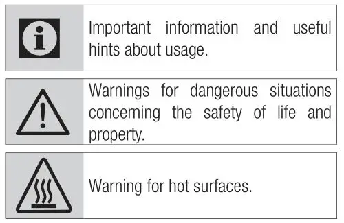 beko MGF 23210 X Microwave Oven - Meanings of the symbols