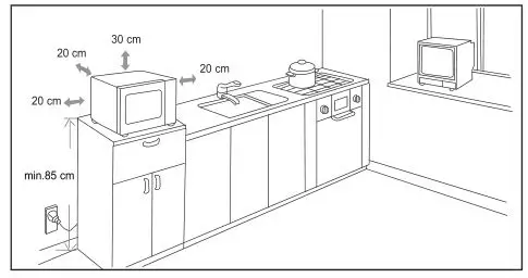 beko MGF 23210 X Microwave Oven - Select a level surface that provide enough