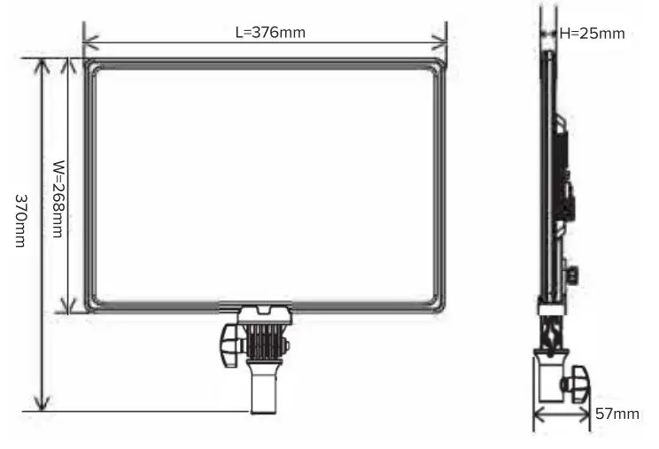 Newell Air 1100 LED Light User Manual - Product size