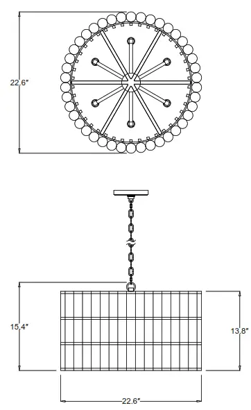 CRYSTORAMA ELL-B3006-PN Six Light Chandelier - Figure1