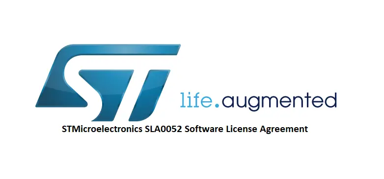 Stmicroelectronics Sla0052 Software License Agreement User Guide