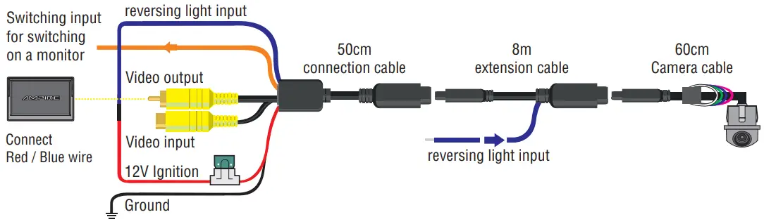 Rear reversing signal pick-up