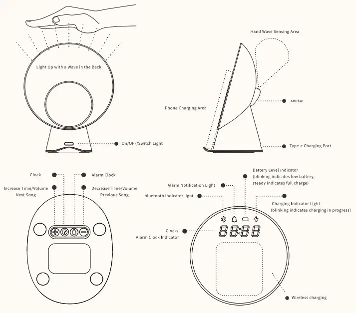 gemmac MoonLight Sensor Light Bluetooth Speaker - Product Discription