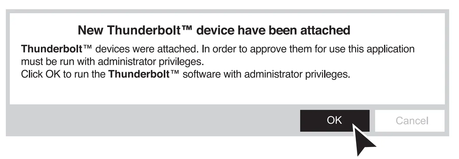 Initial Thunderbolt™ 4 connection for Windows