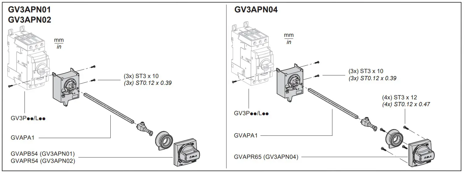 Schneider Electric GV3APN01 Extended Rotary Handle Kit - GV3APN