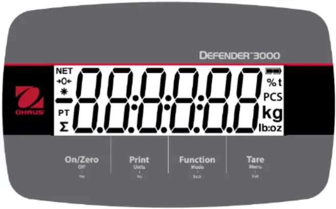 OHAUS i D33P75SD Bench Scale - Control Panel