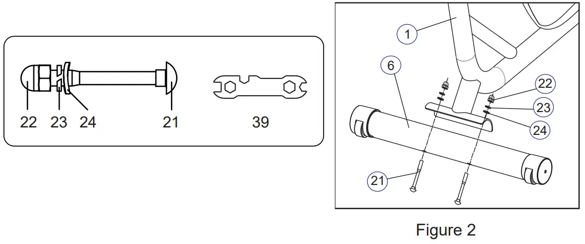Dripex C17V2M96eUL Magnetic Elliptical Machine - foot tube 1