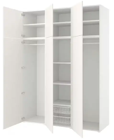 IKEA-PLATSA-Wardrobe-w-6-Doors-White-Fonnes