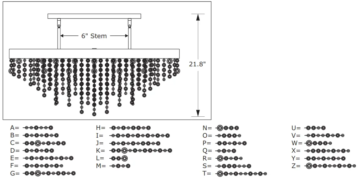 CRYSTORAMA WIN-619-GA-CL-MWP Winham 8 Light Crystal Chandelier - DETAILED ILLUSTRATION1