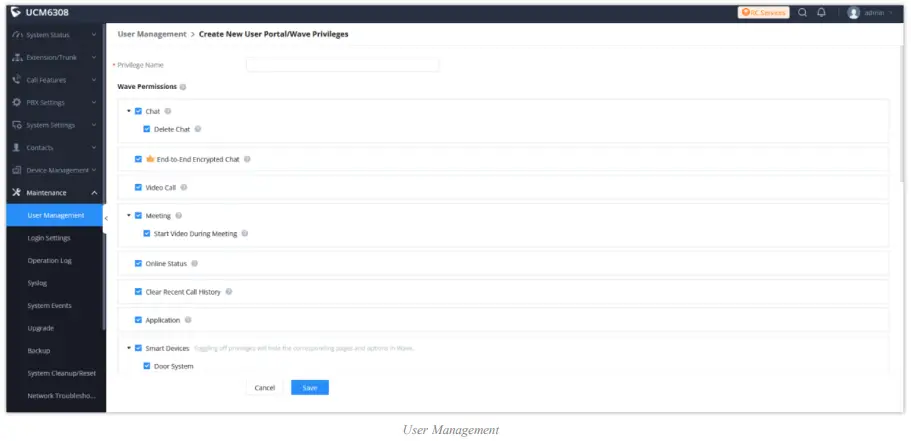 Apps Wave App - Privileges 1