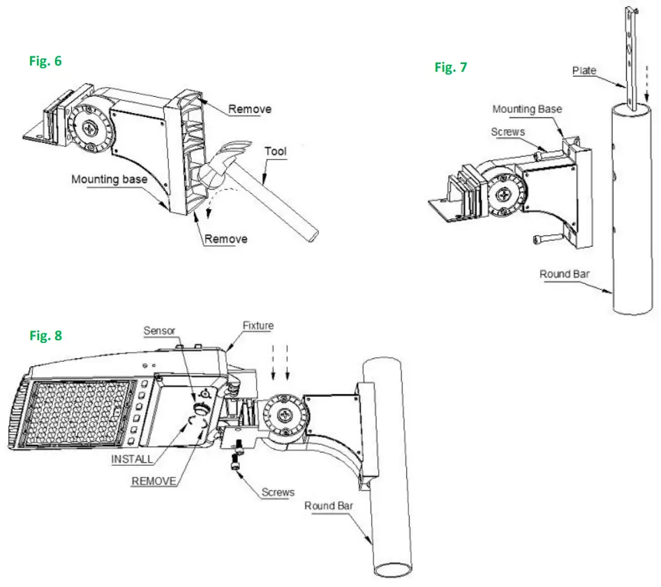 LEDone LOC RGAL MW 50KD Pole Mount Area Light - ADJUSTABLE ARM MOUNTING 1