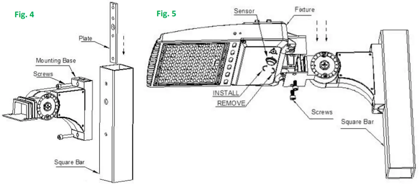 LEDone LOC RGAL MW 50KD Pole Mount Area Light - ADJUSTABLE ARM MOUNTING