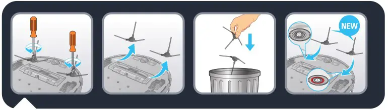 Rowenta Serie 60 X-Plorer Vacuum Cleaner - Replace lateral brushes every 6 months