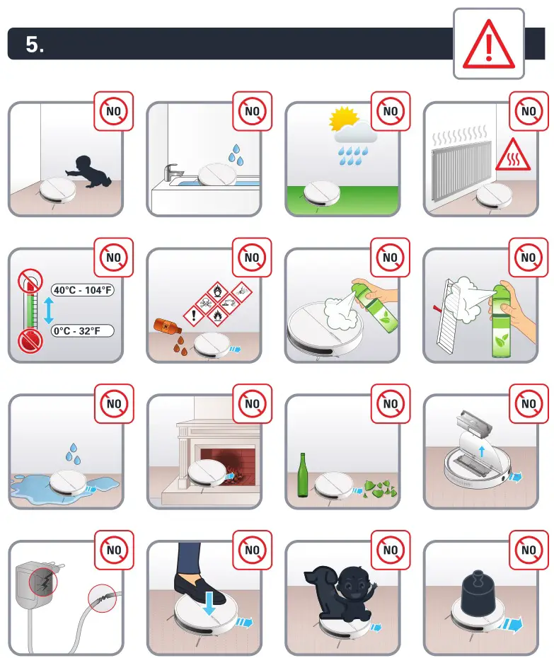 Rowenta Serie 60 X-Plorer Vacuum Cleaner - Warnings Details