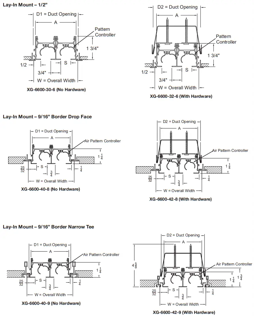 GREENHECK XG 6600 Linear Slot Diffuser - Drawings1