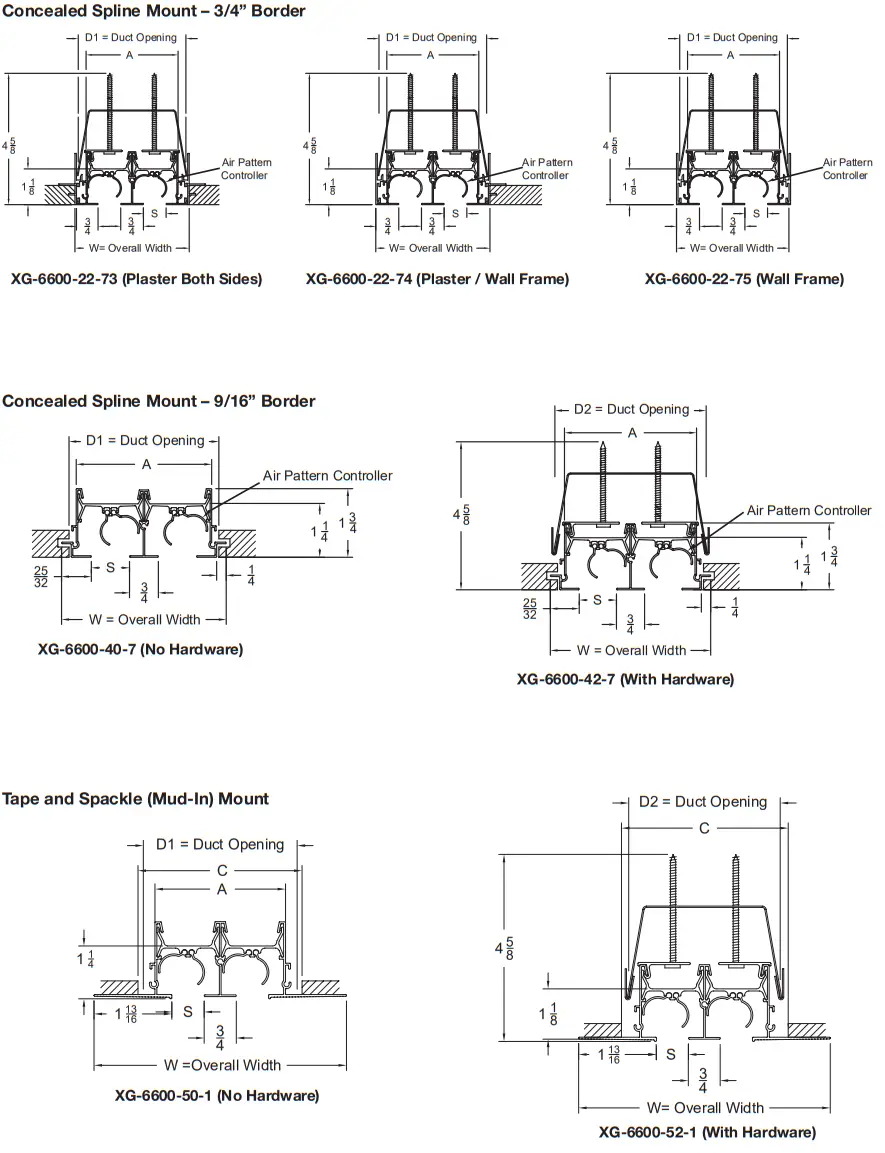 GREENHECK XG 6600 Linear Slot Diffuser - Drawings2