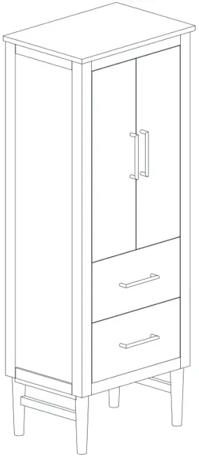 HOME DECORATORS COLLECTION Nova 23 W Linen Cabinet A0