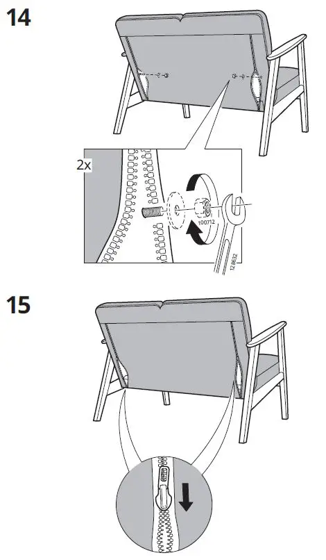 IKEA-EKENÄSET-2-Seat-Sofa-Kelinge-Grey-Turquoise-10