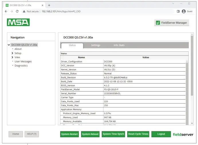 Hunter FS-3000 Automation Gateway Field Server - NETWORK