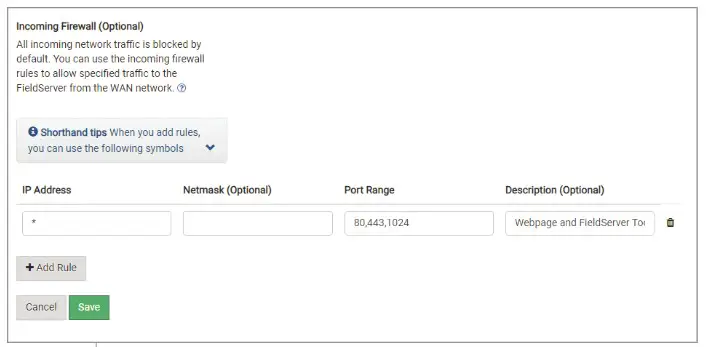Hunter FS-3000 Automation Gateway Field Server - Toolbox