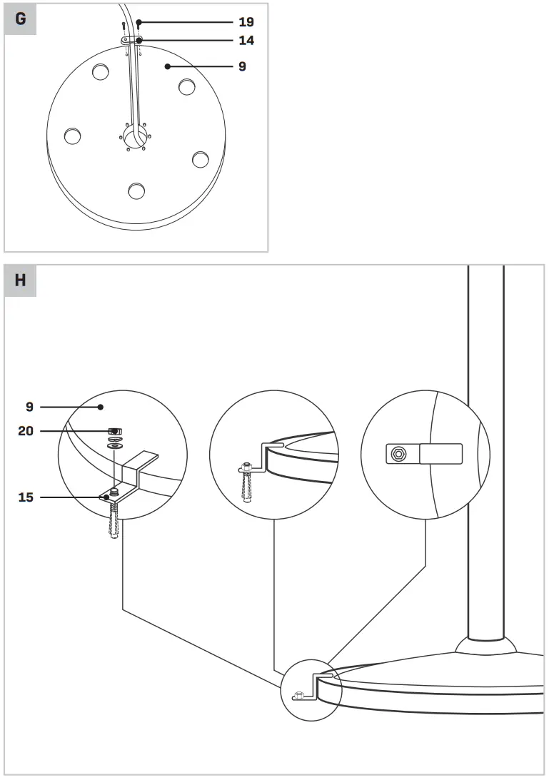VONROC PH513AC Patio Heater Eolo On Stand - Package contents 3