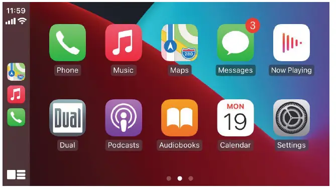 Dual D2WC7 Media Receiver with Wireless and Wired CarPlay and Android Auto 7 Inch Digital TFT Display 9