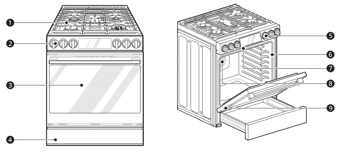 LG LSDS6338F 6.3 cu. ft. InstaView Gas Slide In Range - Product Features