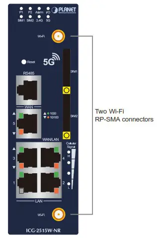 PLANET ICG 2515(W) NR Industrial 5G NR Cellular Wireless Gateway - Hardware Installation 4