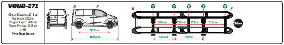 VAN GUARD IN8350 ULTI Rack Plus Van Roof Racks-FIG2