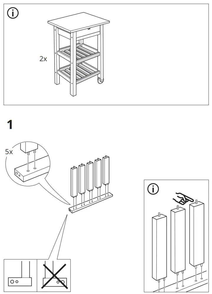 IKEA FÖRHÖJA Kitchen Cart Birch - Figure 2