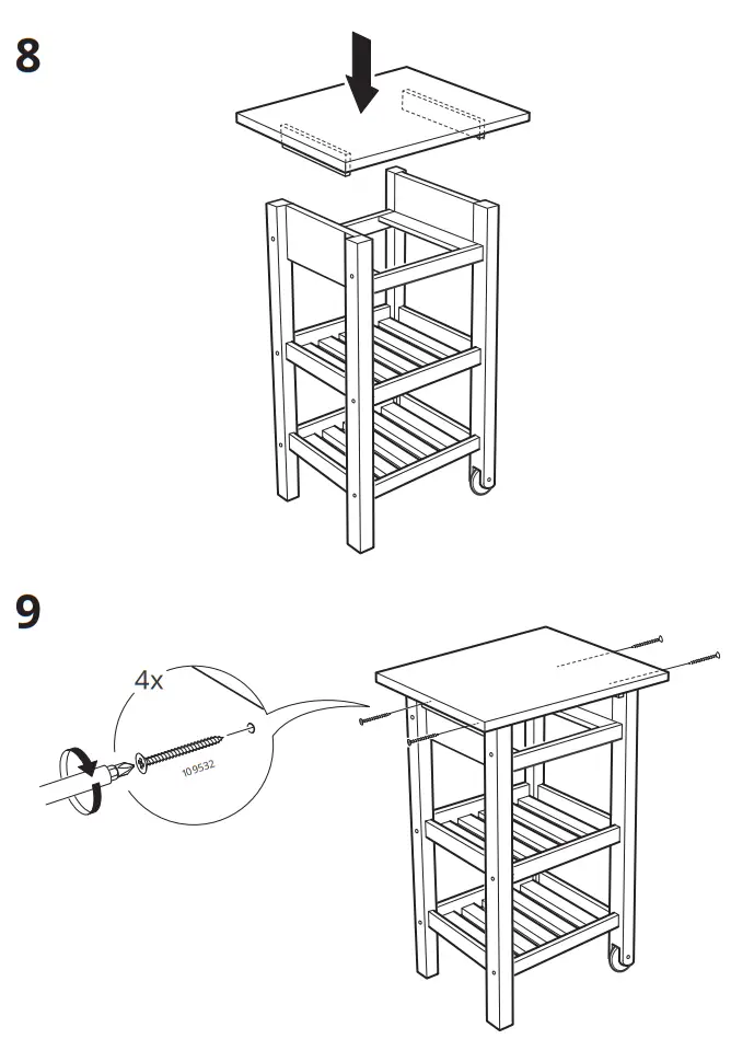 IKEA FÖRHÖJA Kitchen Cart Birch - Figure7