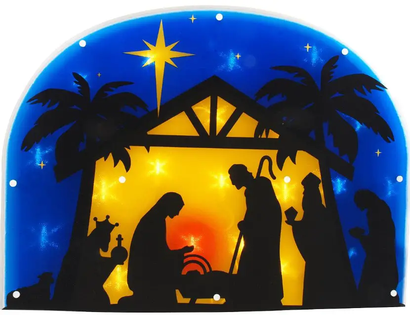 HOME ACCENTS Holiday 22RT5682235YX 60IN Silhouette Nativity Scene 383l Wire Tube Lighted