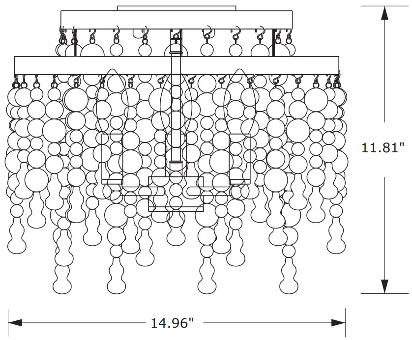 CRYSTORAMA POP A5073 MK Poppy Three Light Ceiling Mount