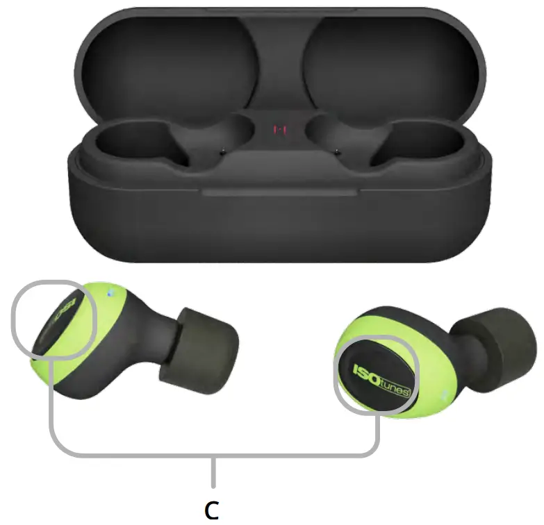 ISOtunes FREE 2 0 True Wireless Bluetooth Ear Plugs - Power On