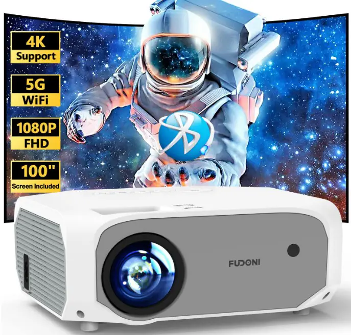 FUDONI B0BQ48L3KZ Projector with 5G WiFi and Bluetooth