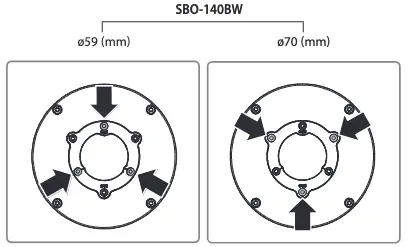 Mounting Hole by Camera Size Figure 1