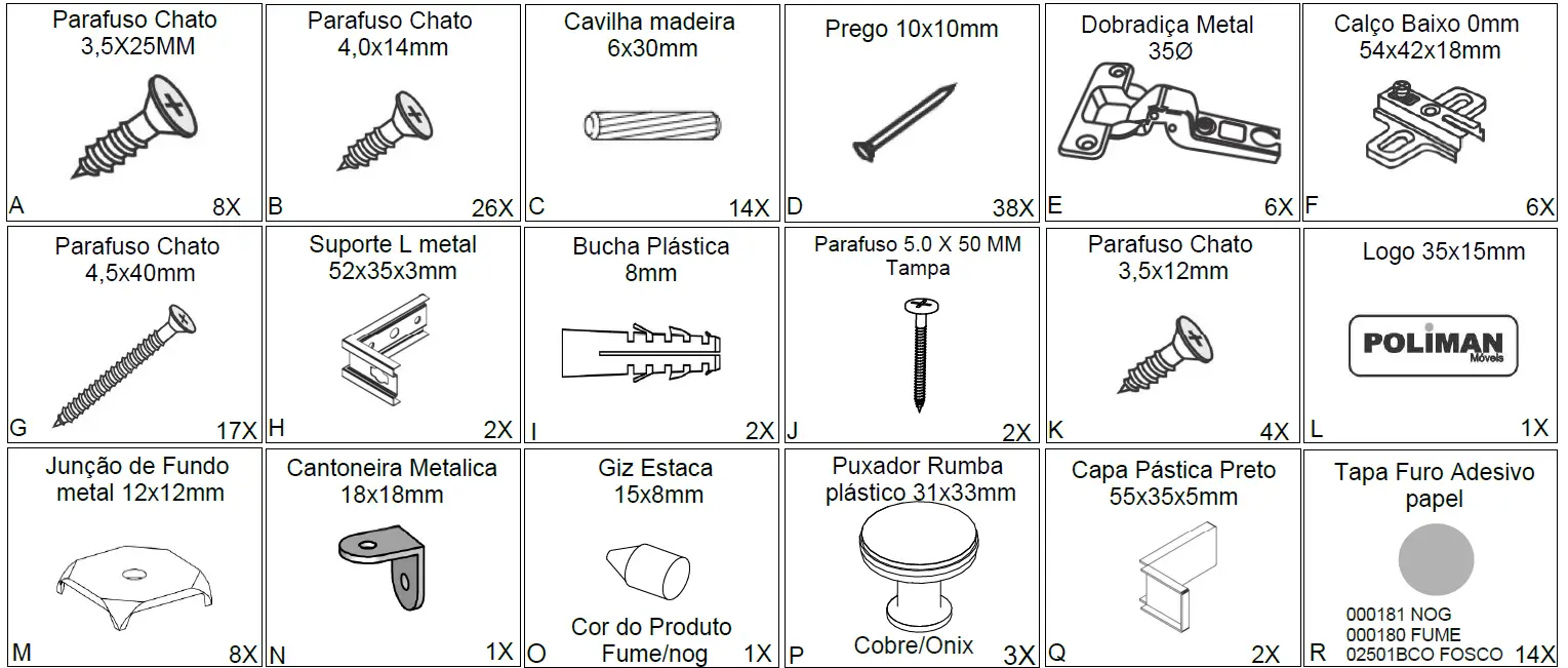 POLIMAN 12528 2 Doors Wall Cabinet 15