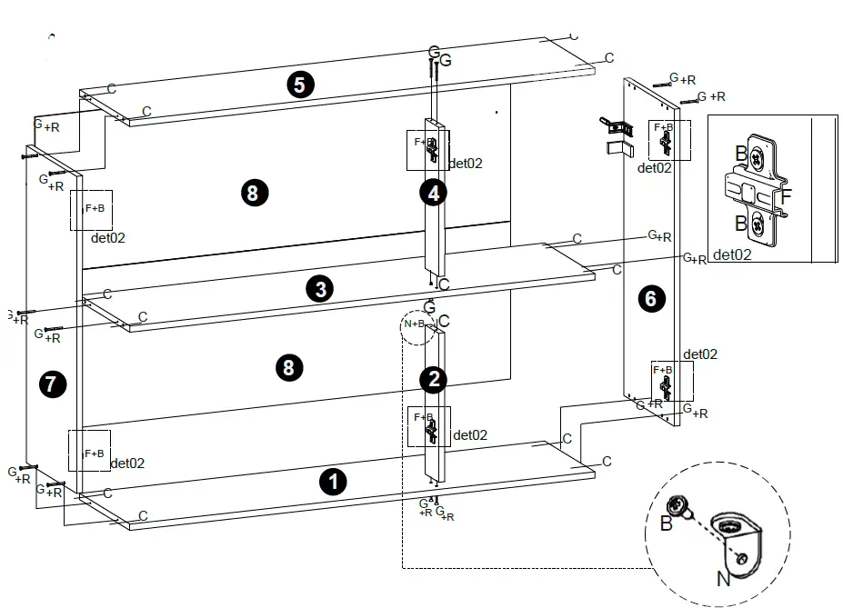 POLIMAN 12528 2 Doors Wall Cabinet 16
