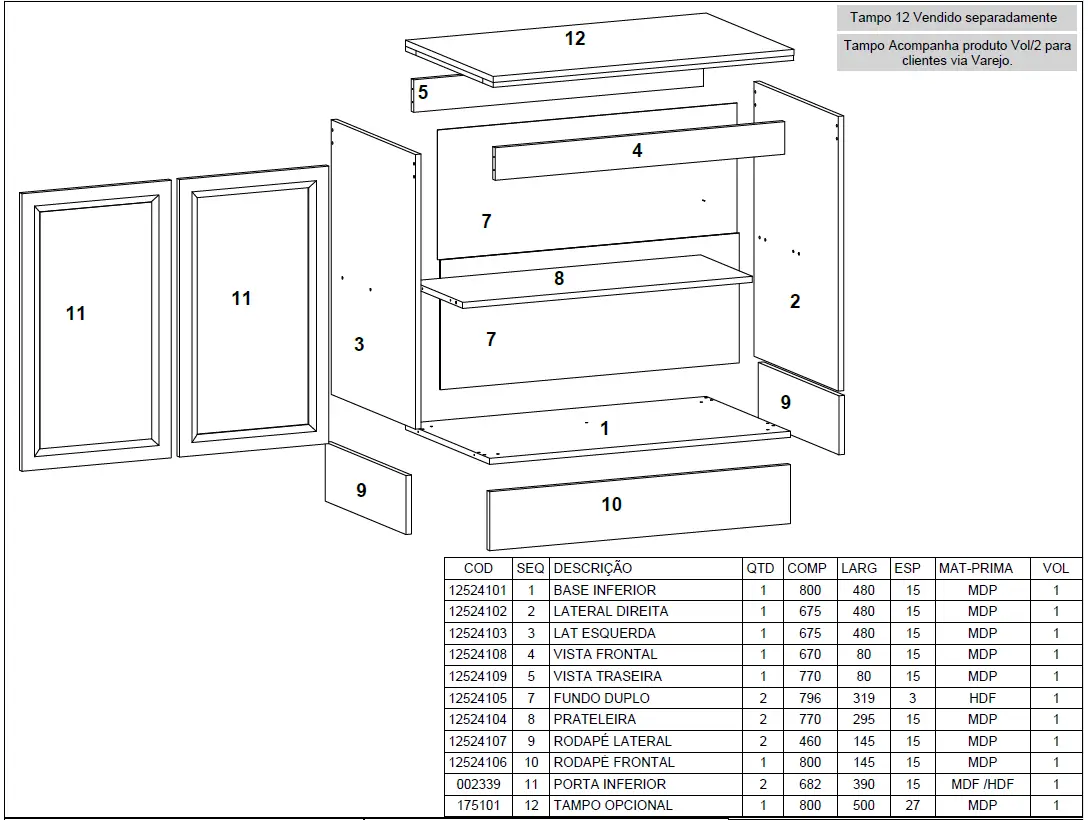 POLIMAN 12528 2 Doors Wall Cabinet 33