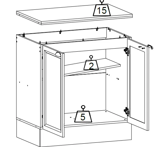 POLIMAN 12528 2 Doors Wall Cabinet 36