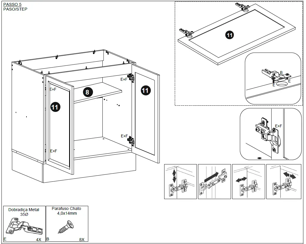 POLIMAN 12528 2 Doors Wall Cabinet 42