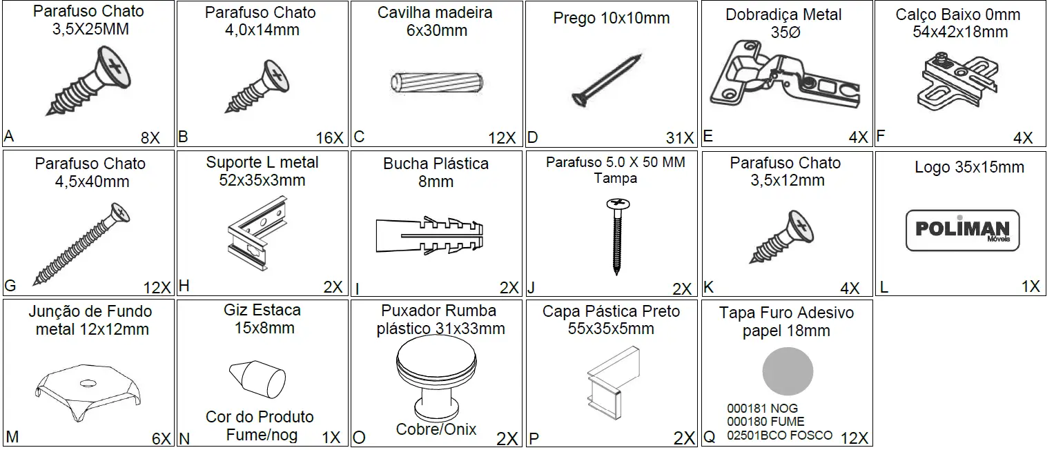 POLIMAN 12528 2 Doors Wall Cabinet 6